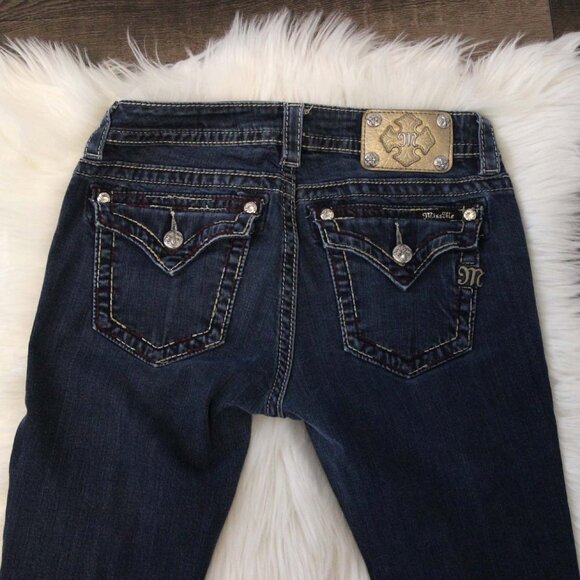 Miss Me Jeans Womens Low Rise Skinny Dark Wash Size 28 *Read* - Picture 1 of 15
